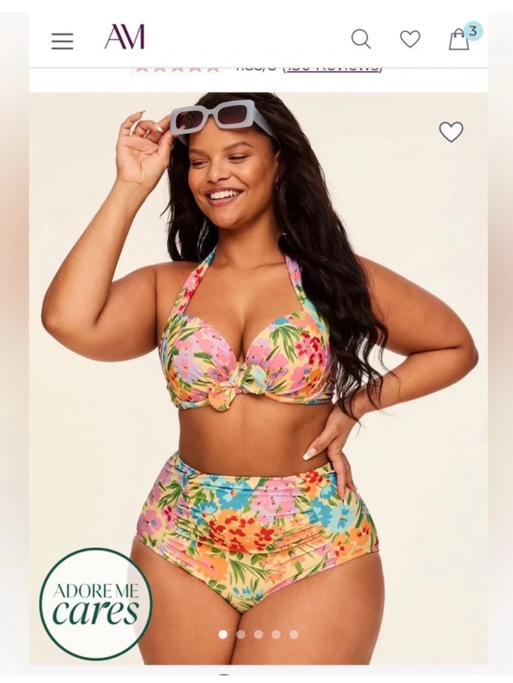 🌺🌺🌺Adore Me Shelby Pink Floral Halter Bikini